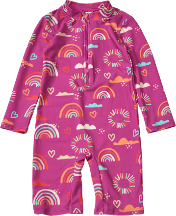 PUSBLUUV Badeoverall mit Regenbogen-Muster, lila, Gr. 98/104, 1 St