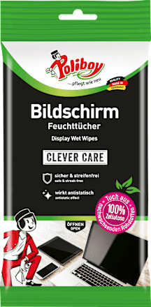 PoliboyFeuchte Reinigungstücher für Bildschirme, 30 St