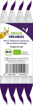 Freche Freunde Bio Riegel Birne Pflaume & schwarze Johannisbeere 12+ Monate 4x23g (92g) online bei oder ihrer Verkaufsstelle günstig kaufen