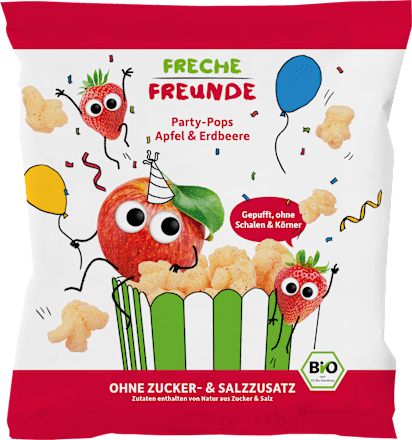 Freche FreundeKindersnack Party Pops Apfel Erdbeere ab 1 Jahr, 15 g