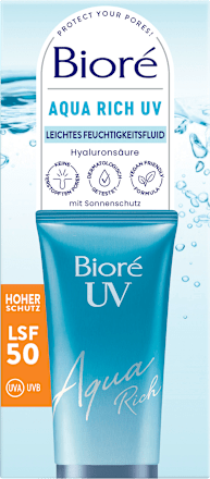 BioréGesichtsfluid aqua rich UV, LSF 50, 50 ml
