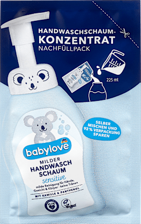 babyloveHandwaschschaum mild Konzentrat sensitive, Nachfüllpack, 25 ml