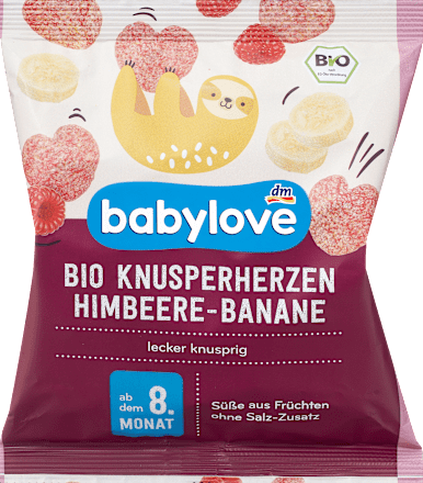 babyloveBabysnack Knusperherzen Himbeere Banane, ab dem 8. Monat, 30 gBeikost