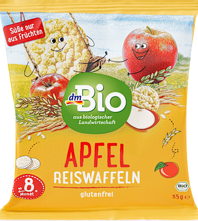 dmBioBabysnack Reiswaffeln Apfel, ab dem 8.Monat, 35 g