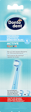 DontodentUniversal-Aufsteckbürsten Active Young blau, 4 St