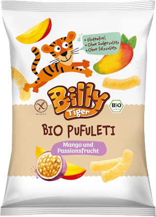 Billy TigerKindersnack Pufuleti Mango & Passionsfrucht ab 3 Jahren, 35 g