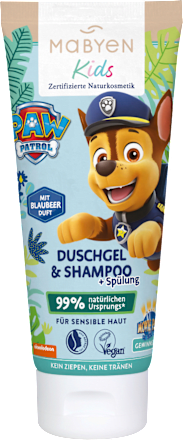 MabyenKinder Duschgel, Shampoo & Spülung Blaubeere Paw Patrol, 180 ml