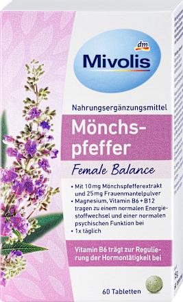 MivolisMönchspfeffer Tabletten 60 St, 15 gNahrungsergänzungsmittel