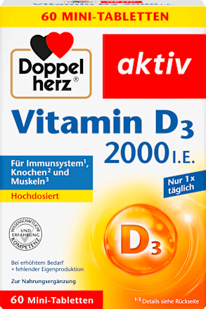 DoppelherzVitamin D3 2000 I.E. Mini Tabletten 60 St, 24,9 gNahrungsergänzungsmittel