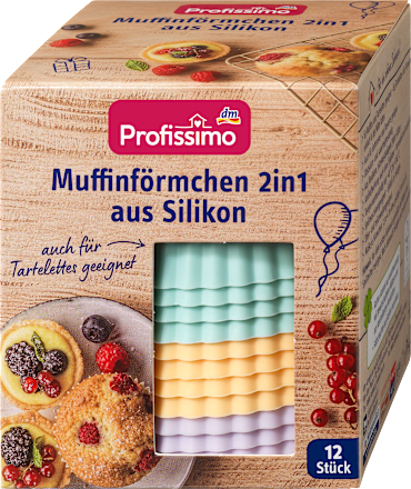 ProfissimoMuffinförmchen 2in1 aus Silikon, 12 St