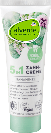 alverde NATURKOSMETIKZahnpasta 5in1 Nanaminze, 75 ml