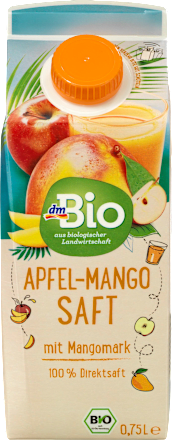 dmBioDirektsaft, Apfel-Mango mit Mangomark, 0,75 l