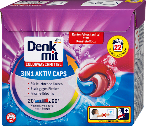 DenkmitColorwaschmittel 3in1 Aktiv Caps, 22 Wl