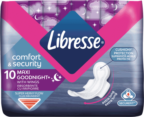 goodnight higijenski ulošci s krilcima – maxi+ goodnight, 10 kom.