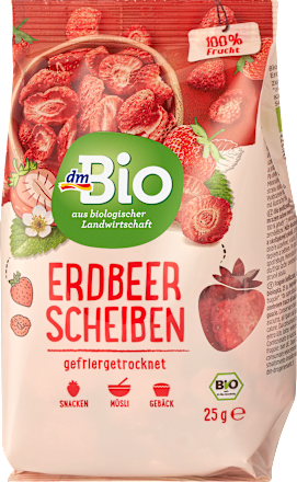 dmBioTrockenfrüchte, Erdbeerscheiben gefriergetrocknet, 25 g