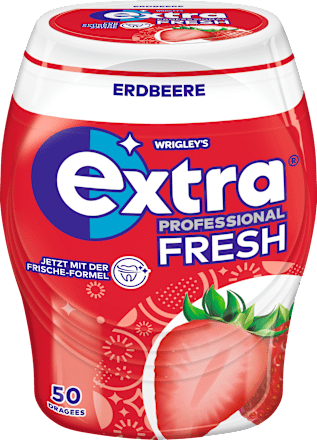 EXTRAKaugummi, Extra Professional Fresh, Erdbeere, zuckerfrei, 50 St