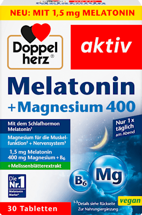 DoppelherzMelatonin + Magnesium 400 30 St, 39 gNahrungsergänzungsmittel