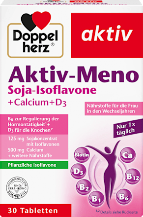 DoppelherzAktiv-Meno Soja-Isoflavone + Calcium + Vitamin D3 Tabletten 30 St., 52,1 gNahrungsergänzungsmittel