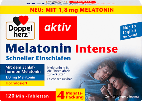 DoppelherzMelatonin Intense Mini-Tabletten 120 St, 11 gNahrungsergänzungsmittel