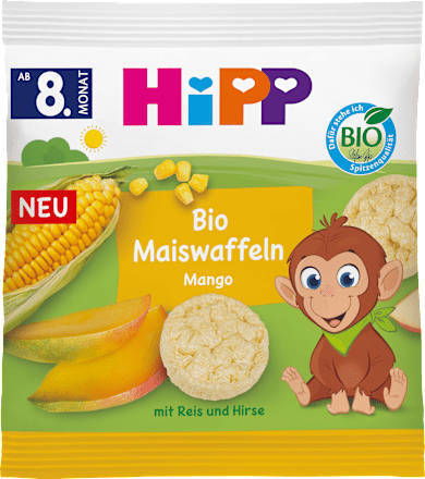 HiPPBabysnack Maiswaffeln Mango ab dem 8. Monat, 23 gBeikost