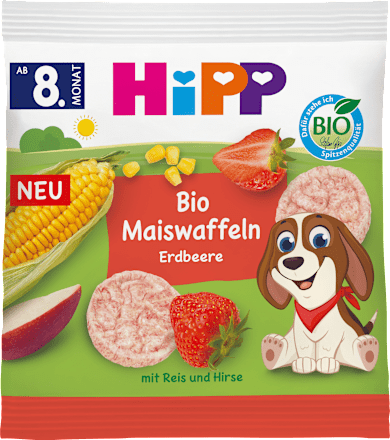 HiPPBabysnack Maiswaffeln Erdbeere ab dem 8. Monat, 23 gBeikost