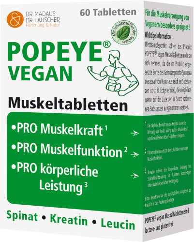 Popeye vegane Muskeltabletten 60 St, 106 g