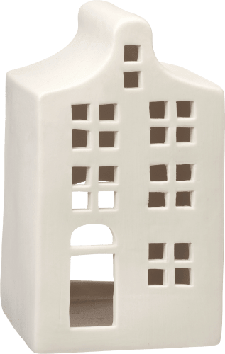 Giebelhaus, St weiß-matt, Keramikwindlicht, 1