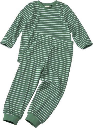 Schlafanzug mit Streifen-Muster, grün & weiß, Gr.104, 1 St