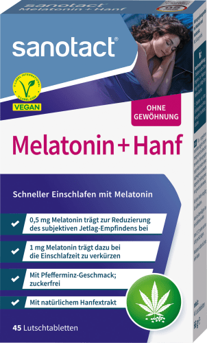 Melatonin + Hanf Lutschtabletten 45 St, 66 g