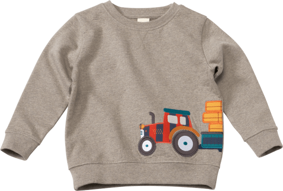 Sweatshirt mit Traktor-Motiv, beige, Gr. 104, 1 St