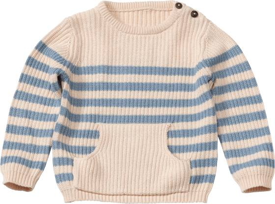 Pullover aus St weiß Strick, Gr. blau, 1 & 104