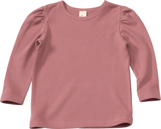 Langarmshirt in Waffel-Struktur, rosa, Gr. 116, 1 St