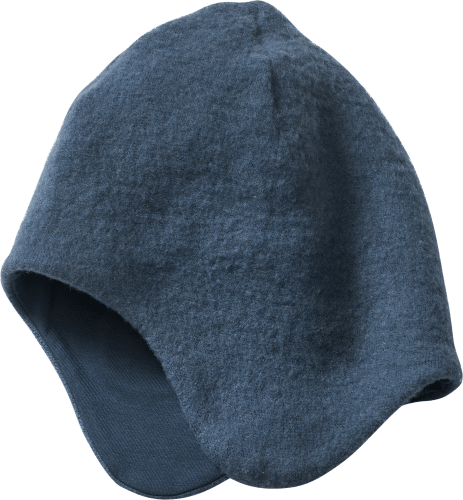 Mütze mit Bio-Schurwolle, St Gr. 1 blau, 52/53