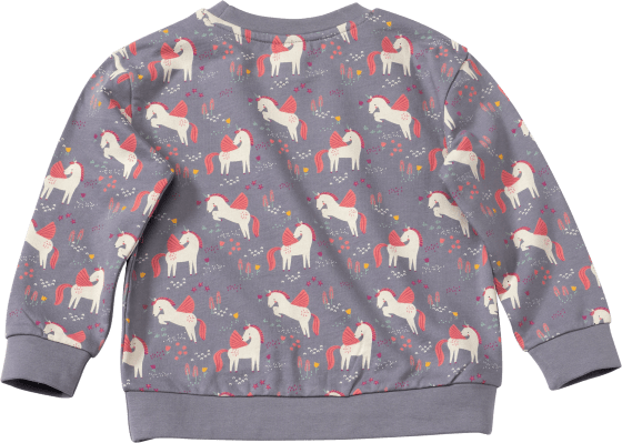 1 Sweatshirt 104, Einhorn-Muster, St Gr. mit grau,