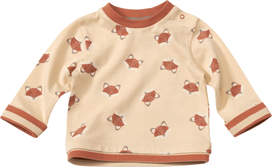 Langarmshirt mit Fuchs-Muster, braun, Gr. 62, 1 St