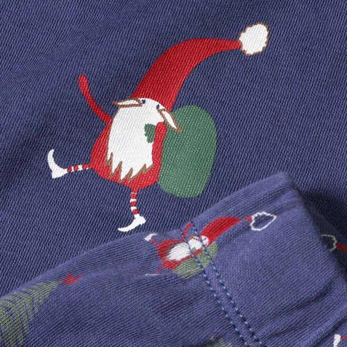Schlafanzug mit Gr. 1 Weihnachts-Muster, St & rot, 104, blau