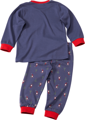 Schlafanzug mit Weihnachts-Muster, Gr. & St 1 rot, 92, blau