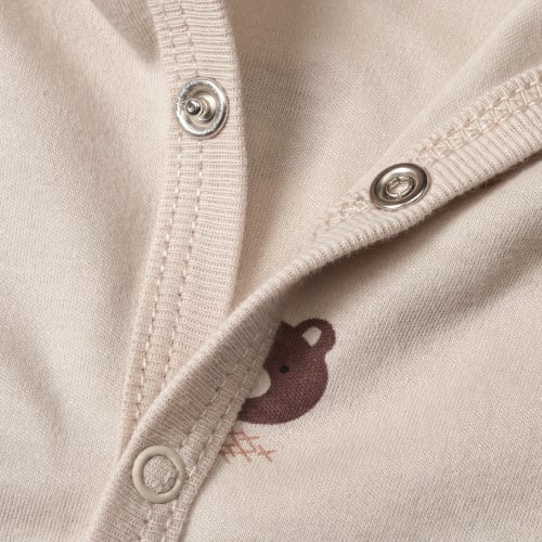 Schlafanzug mit Bären-Muster, beige, St 1 50/56, Gr