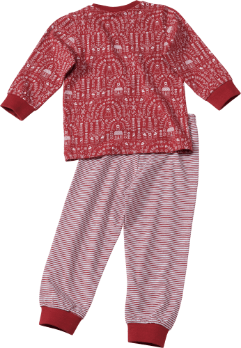 Schlafanzug mit Zwergen- und Blätter-Muster, rot, Gr. St 1 98
