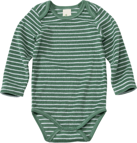 Body Langarm, grün & weiß, Gr. 74/80, 1 St | Baby Bodies & Strampler