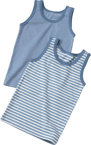 Unterhemden, blau & weiß, Gr. 110, 2 St