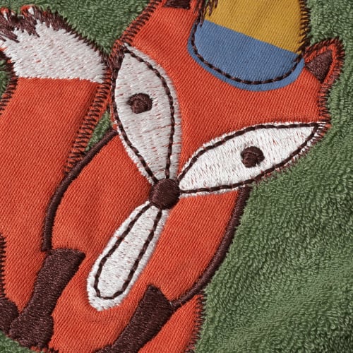1 mit Lätzchen Fuchs-Motiv, St grün,