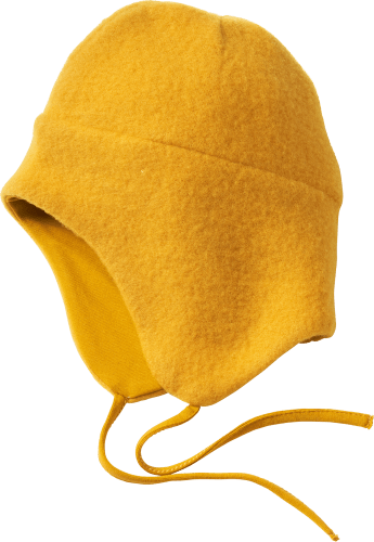 Mütze mit gelb, 42/43, Gr. 1 St Bio-Schurwolle