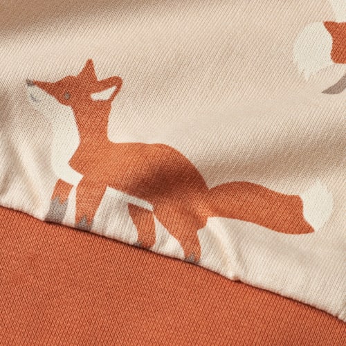 Sweatshirt mit 1 St Fuchs-Muster, beige, 104, Gr