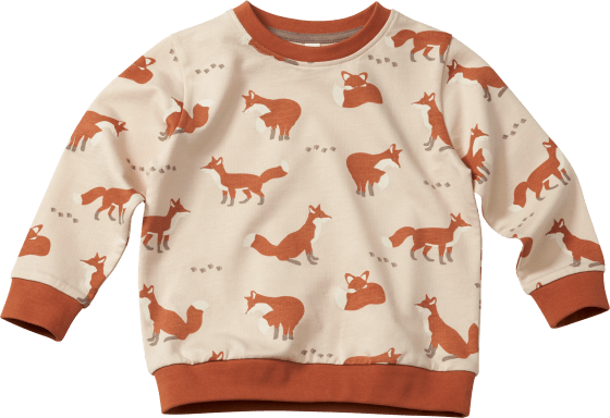Sweatshirt mit Fuchs-Muster, 1 104, beige, Gr. St