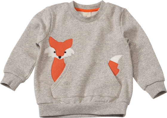 Sweatshirt mit Fuchs-Motiv, grau, 92, Gr. St 1