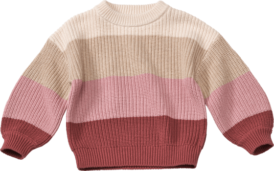 Pullover aus Strick, St 1 104, rosa, beige & Gr