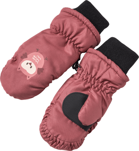 Handschuhe mit Eulen-Motiv, rosa, Gr. 1, 1 St