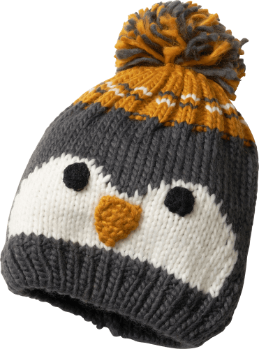 Mütze mit Pinguin-Motiv, grau, Gr. 46/47, 1 St