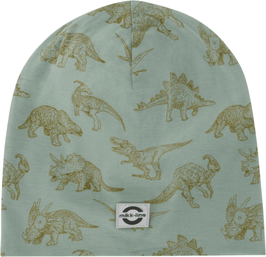 Mütze mit Dino-Muster, türkis, Gr. 110/116, 1 St